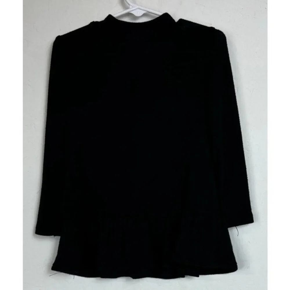 Old Navy Black Long Sleeve Knit Blouse Girl's 3t